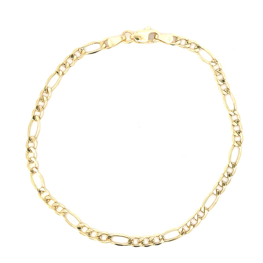 10K Yellow Gold Figaro Bracelet