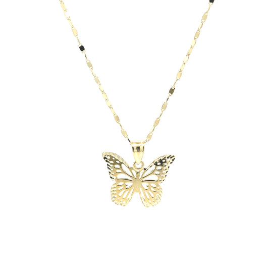 10K Yellow Gold Butterfly Pendant