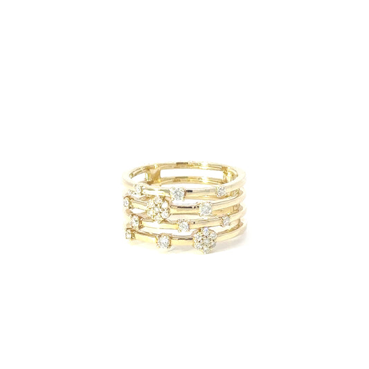 Gold Stacked Diamond Ring