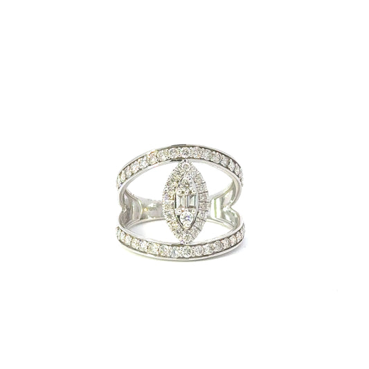Marquise Diamond Crossover Ring
