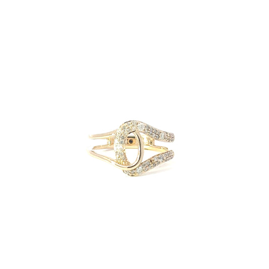 Modern Gold and Diamond Open Ring