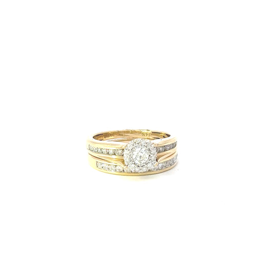 Gold Diamond Halo Ring