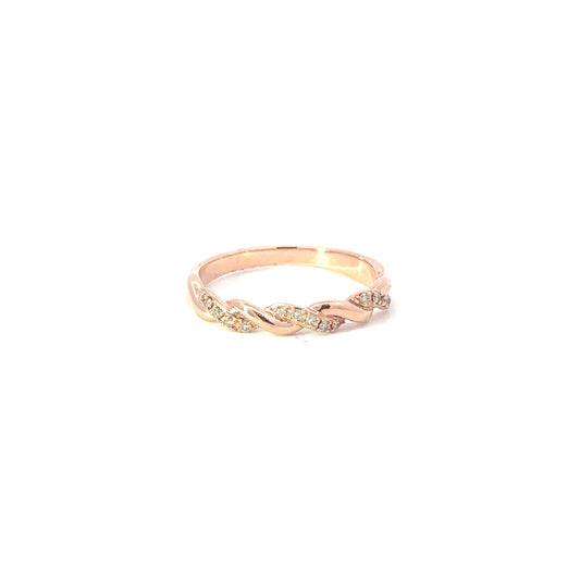 Rose Gold Twisted Diamond Ring