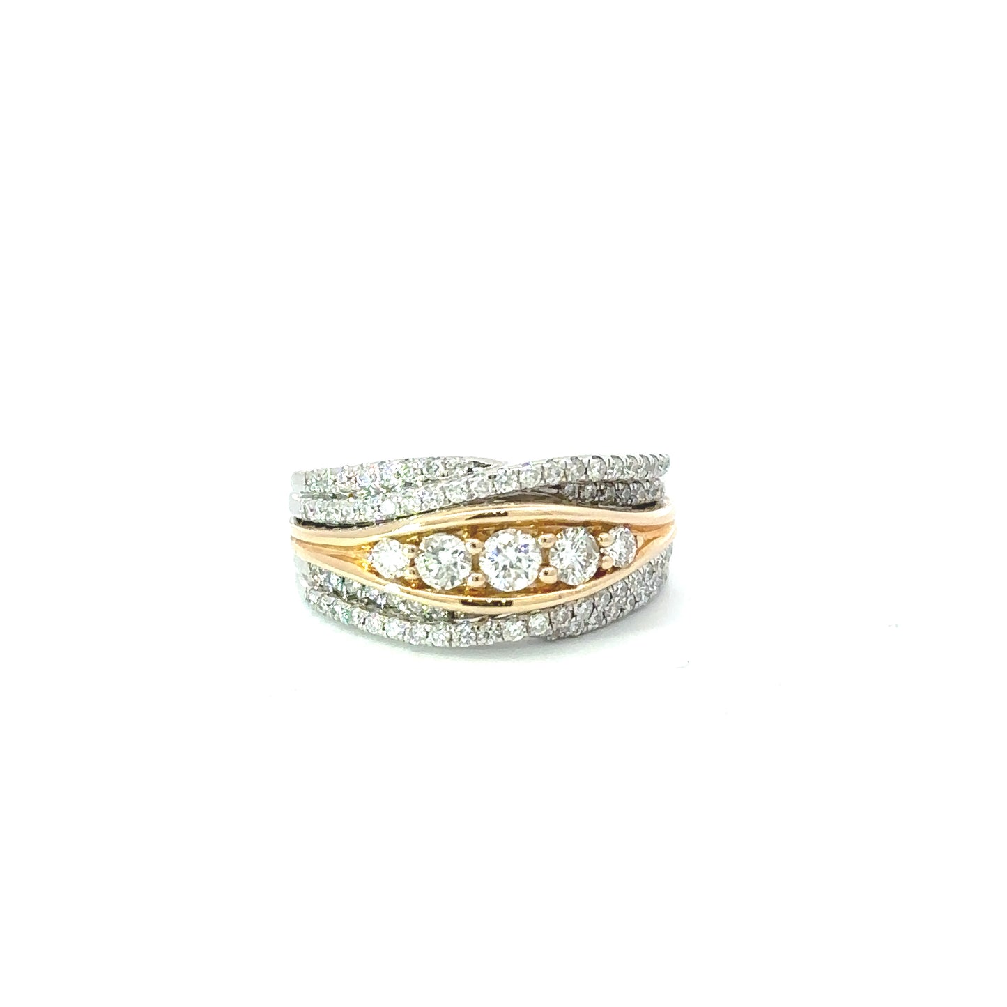 14K 2-Tone Fancy Diamond Band