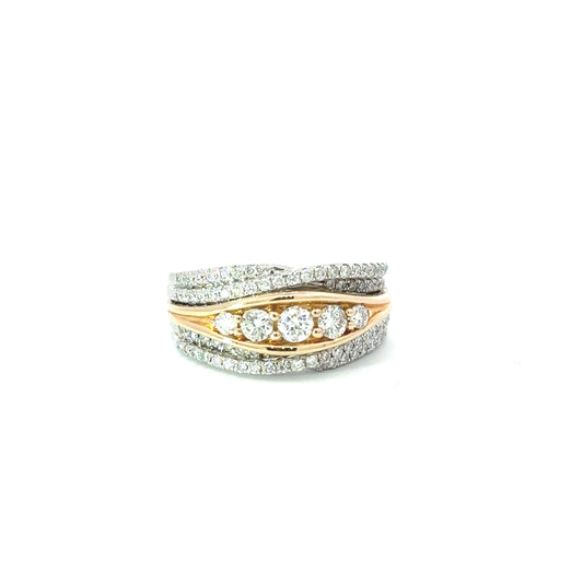 14K 2-Tone Fancy Diamond Band