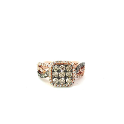 10K Rose Gold Chocolate Diamond Ring