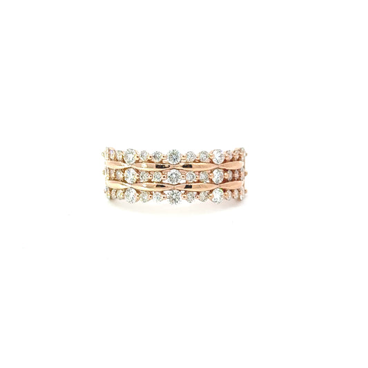 14K Rose Gold Ladies Diamond Ring