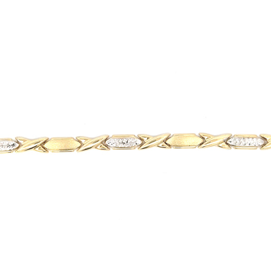 10K 2-Tone XO Bracelet