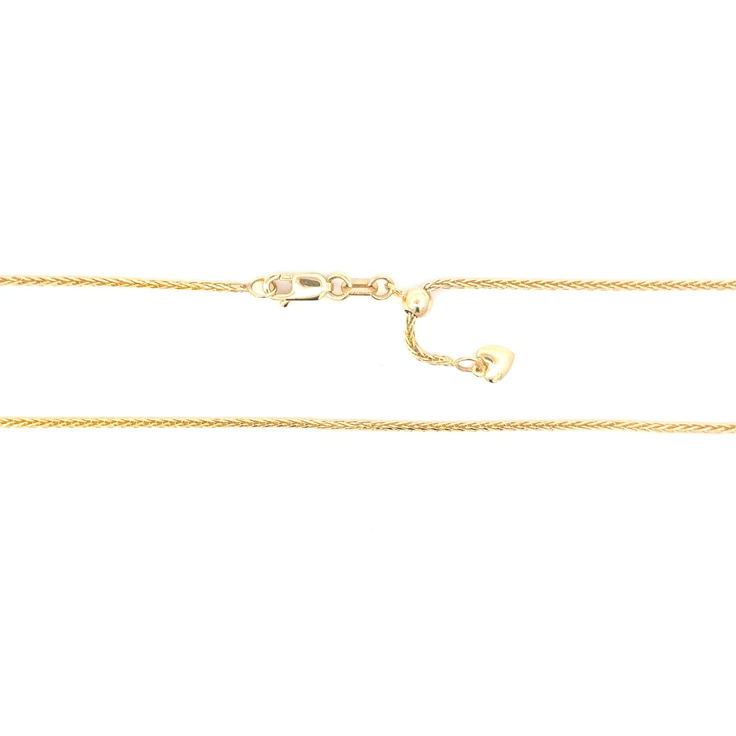 14K Yellow Gold Adjustable Wheat Chain