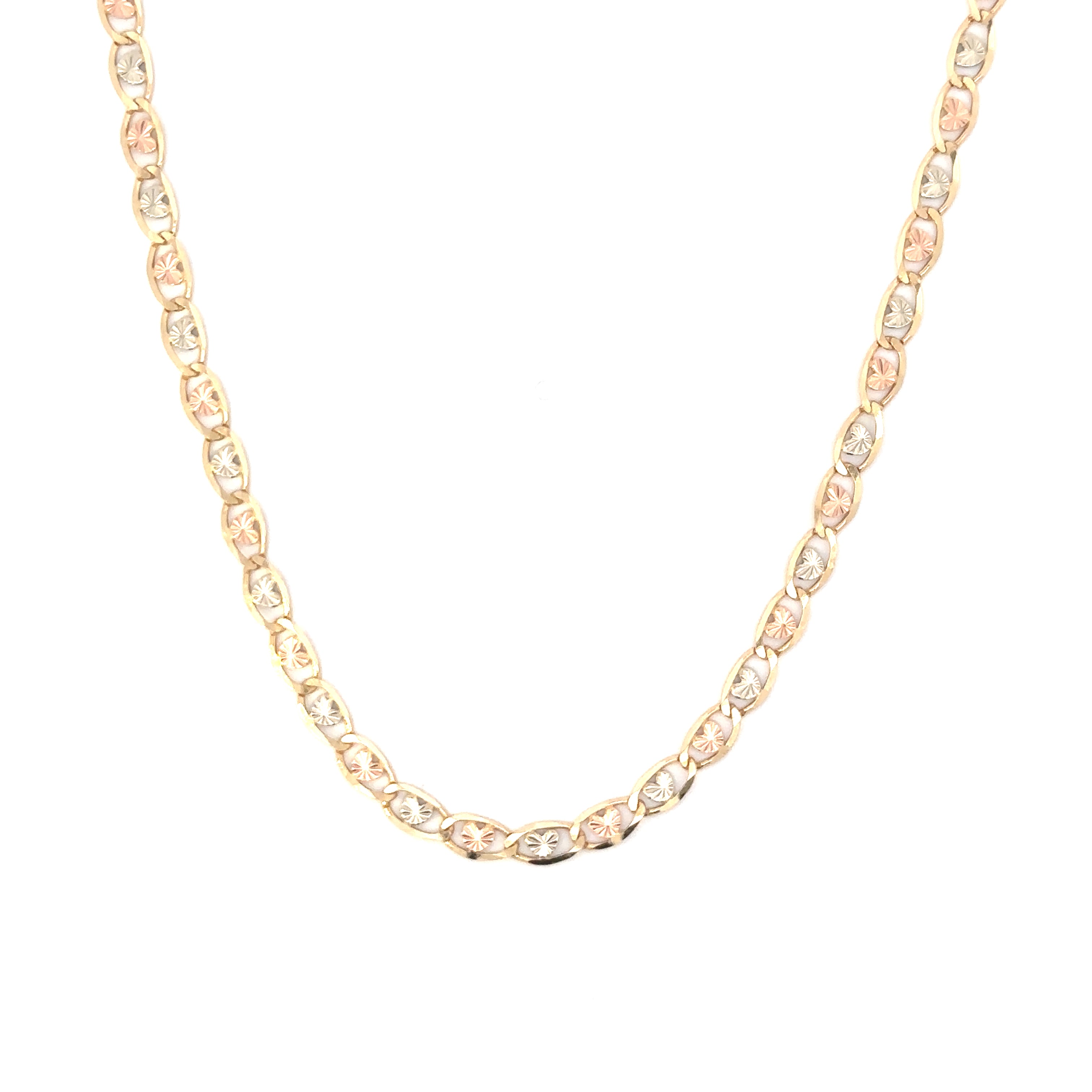 14K Tri Color Heart Chain – Sun Jewelers