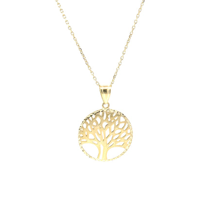 10K Yellow Gold Family Tree Pendant