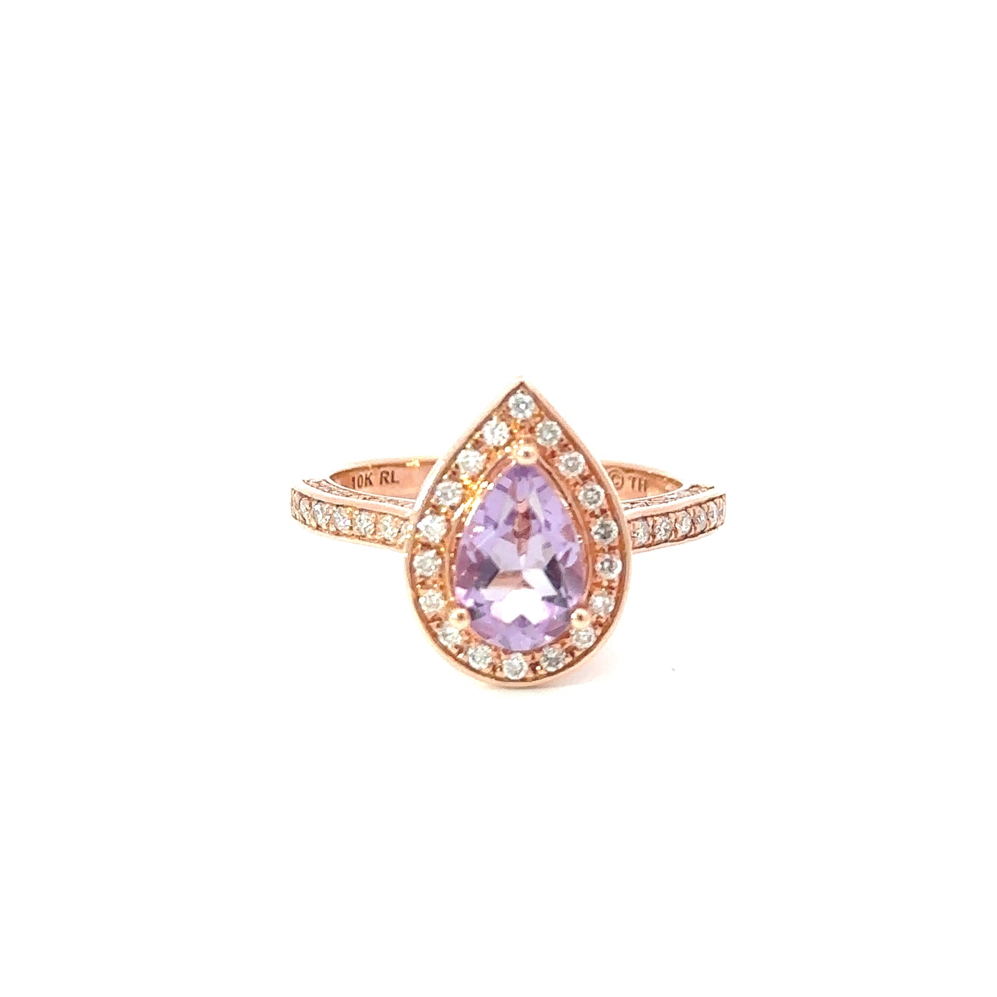 10K Rose Gold Amethyst Ladies Ring