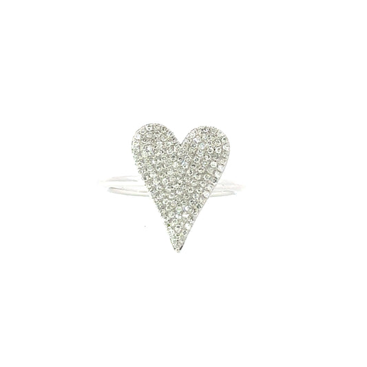 10K White Gold Diamond Heart Ring