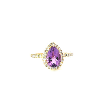 10K Yellow Gold Amethyst Ring