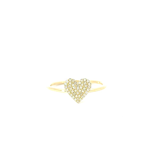 10K Yellow Gold Diamond Heart Ring