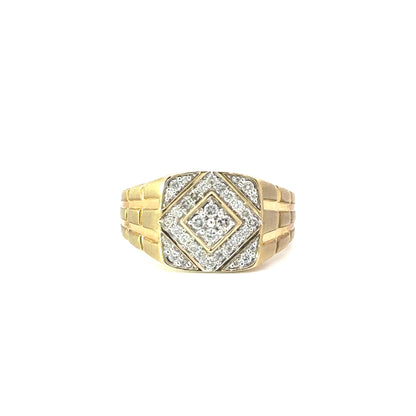 10K Yellow Gold Mens Diamond Ring