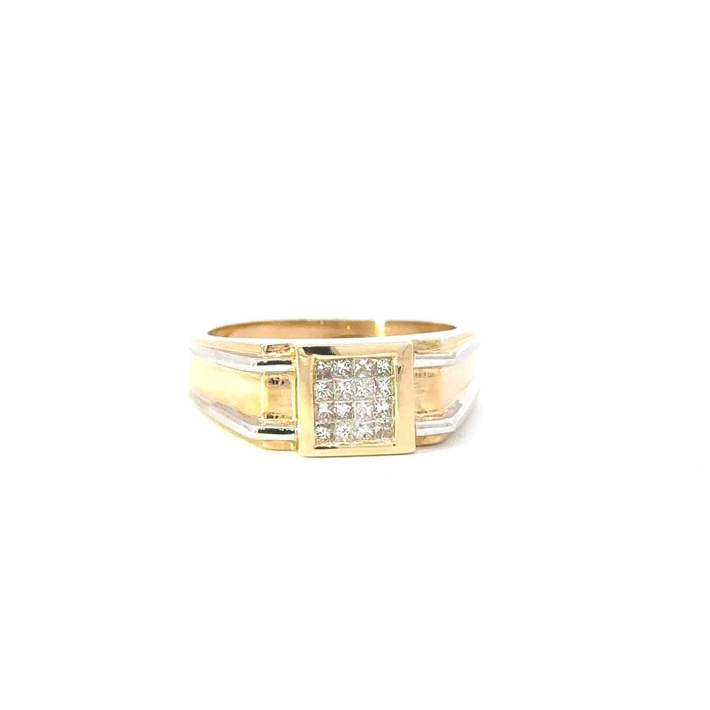 14K 2-Tone Mens Diamond Ring