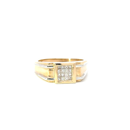 14K 2-Tone Mens Diamond Ring