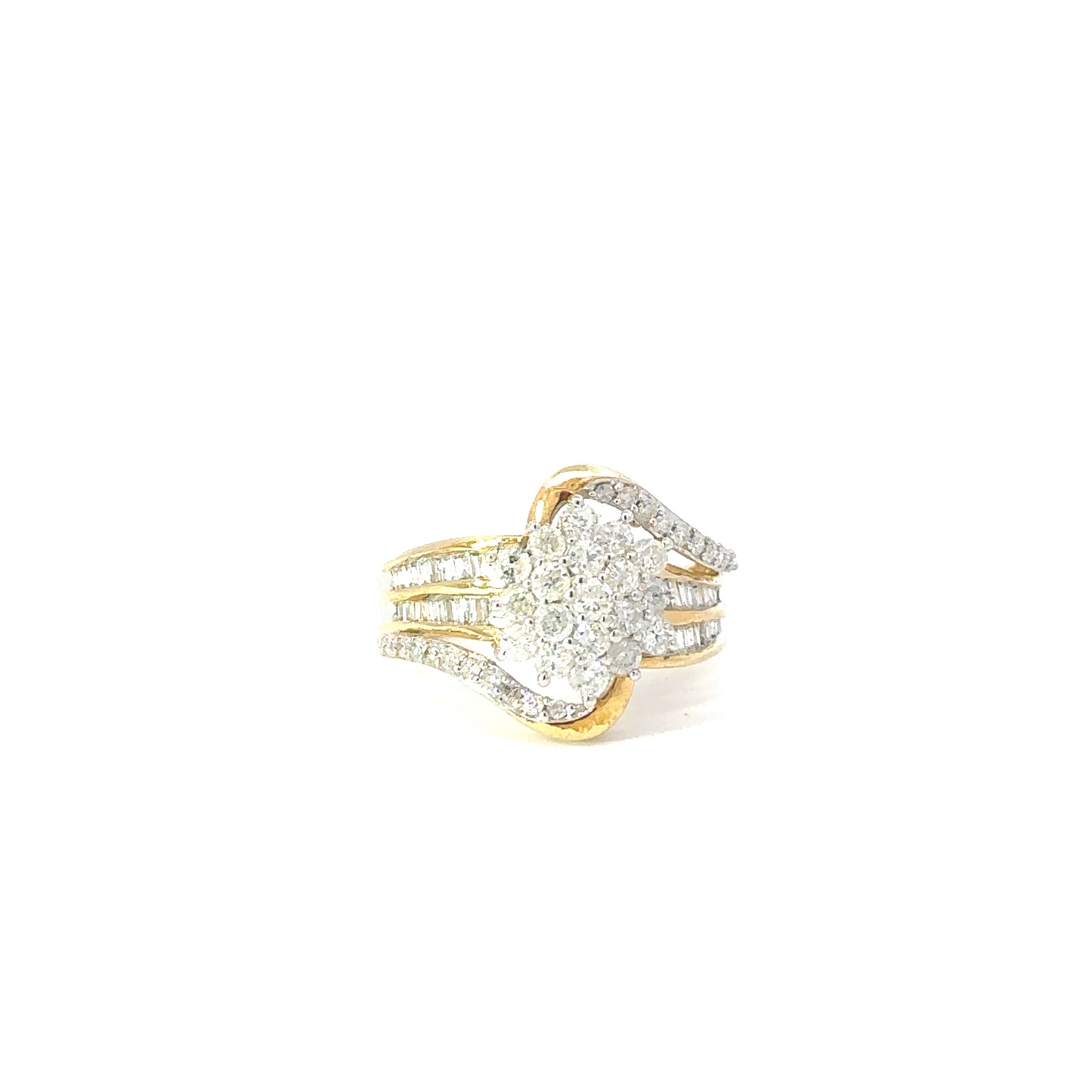 Two-Tone Wave Diamond Ring