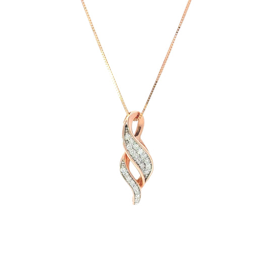 10K Rose Gold Diamond Pendant