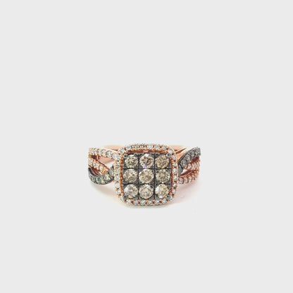 10K Rose Gold Chocolate Diamond Ring