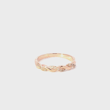 Rose Gold Twisted Diamond Ring