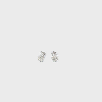 10K Cluster Diamond Screwback Earrings