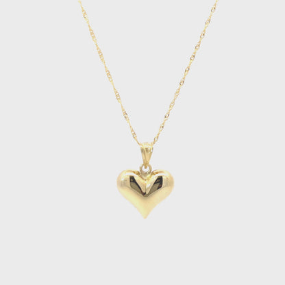 10K Yellow Gold Heart Pendant