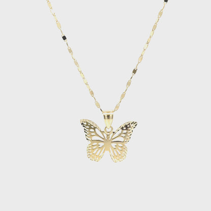 10K Yellow Gold Butterfly Pendant