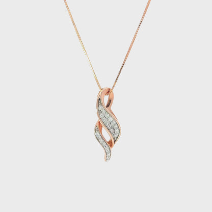 10K Rose Gold Diamond Pendant