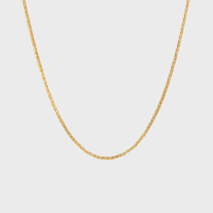 14K Yellow Gold Adjustable Wheat Chain