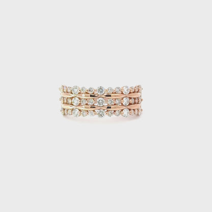 14K Rose Gold Ladies Diamond Ring