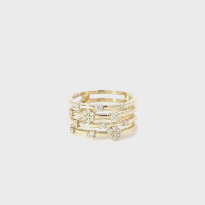 Gold Stacked Diamond Ring