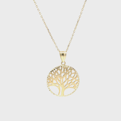 10K Yellow Gold Family Tree Pendant