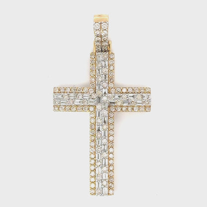 10K Diamond Cross Charm