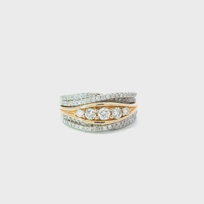 14K 2-Tone Fancy Diamond Band