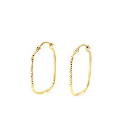 10K Yellow Gold Rectangular Hoops